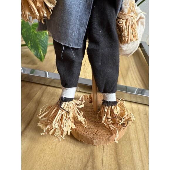 Rustic Scarecrow Figurine with Pumpkin - Picture 4 of 9